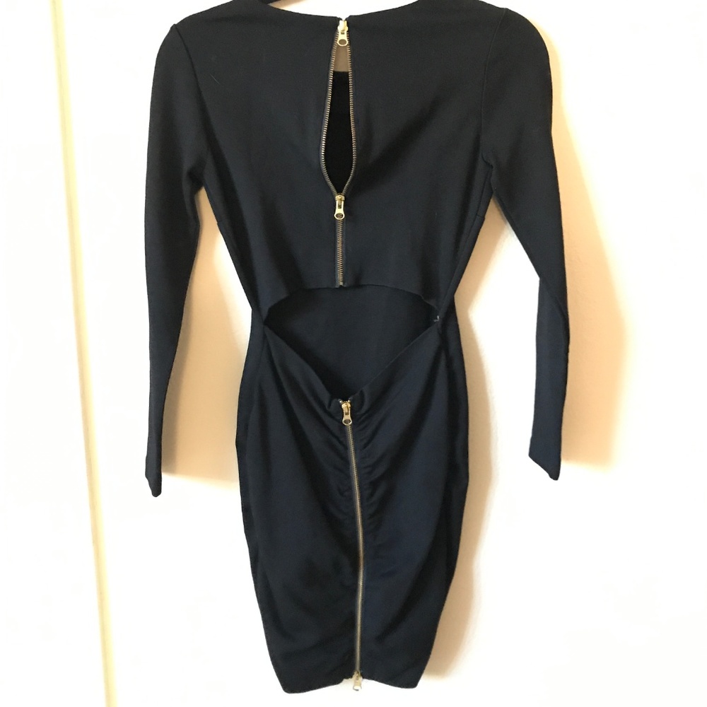 Dolce Vita Black Bodycon Cutout Zipper Dress